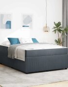 vidaXL Рамка за легло Тъмен сив 140 x 200 cm текстил