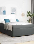 vidaXL Рамка за легло Тъмен сив 160 x 200 cm текстил