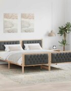 vidaXL Рамка за легло Тъмен сив 180 x 200 cm Солидно борово дърво
