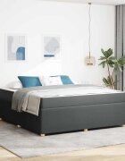 vidaXL Рамка за легло Тъмен сив 180 x 200 cm текстил