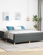 vidaXL Рамка за легло Тъмен сив 180 x 200 cm текстил