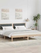 vidaXL Рамка за легло Тъмен сив 200 x 200 cm Солидно борово дърво