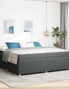 vidaXL Рамка за легло Тъмен сив 200 x 200 cm текстил