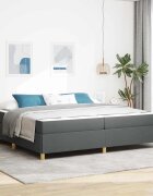 vidaXL Рамка за легло Тъмен сив 200 x 200 cm текстил