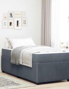 vidaXL Рамка за легло Тъмен сив 90 x 190 cm текстил