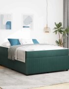 vidaXL Рамка за легло Тъмен зелен 160 x 200 cm текстил