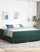 vidaXL Рамка за легло Тъмен зелен 180 x 200 cm текстил