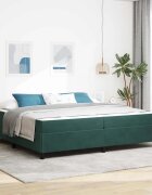 vidaXL Рамка за легло Тъмен зелен 200 x 200 cm текстил