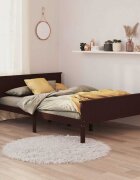 vidaXL Рамка за легло тъмнокафява бор масив 120x200 см