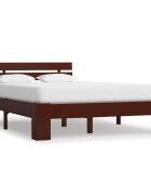 vidaXL Рамка за легло тъмнокафява бор масив 140x200 см