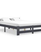 vidaXL Рамка за легло тъмносива бор масив 160x200 см