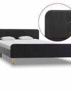 vidaXL Рамка за легло тъмносива конопен плат 160x200 см