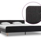 vidaXL Рамка за легло тъмносива конопен плат 180x200 см