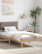 vidaXL Рамка за легло Таупе 100 x 200 cm Солидно борово дърво