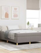 vidaXL Рамка за легло Таупе 140 x 200 cm текстил