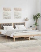 vidaXL Рамка за легло Таупе 160 x 200 cm Солидно борово дърво