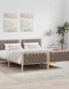 vidaXL Рамка за легло Таупе 180 x 200 cm Солидно борово дърво