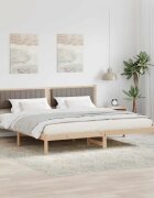 vidaXL Рамка за легло Таупе 200 x 200 cm Солидно борово дърво