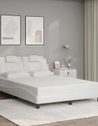 vidaXL Рамка за легло Viana без матрак бяла 140x190 см изкуствена кожа