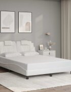 vidaXL Рамка за легло Viana без матрак бяла 140x200 см изкуствена кожа