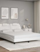 vidaXL Рамка за легло Viana без матрак бяла 160x200 см изкуствена кожа