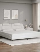vidaXL Рамка за легло Viana без матрак бяла 200x200 см изкуствена кожа