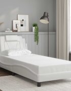 vidaXL Рамка за легло Viana без матрак бяла 90x190 см изкуствена кожа