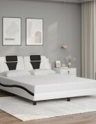 vidaXL Рамка за легло Viana без матрак бяла черна 160x200см изкуствена кожа