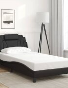 vidaXL Рамка за легло Viana без матрак черна 100x190 см изкуствена кожа