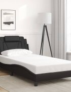 vidaXL Рамка за легло Viana без матрак черна 100x203 см изкуствена кожа