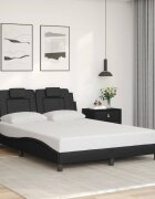 vidaXL Рамка за легло Viana без матрак черна 140x200 см изкуствена кожа