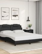 vidaXL Рамка за легло Viana без матрак черна 160x200 см изкуствена кожа