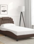 vidaXL Рамка за легло Viana без матрак кафява 100x200 см изкуствена кожа
