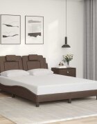 vidaXL Рамка за легло Viana без матрак кафява 120x200 см изкуствена кожа