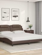 vidaXL Рамка за легло Viana без матрак кафява 180x200 см изкуствена кожа