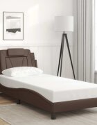 vidaXL Рамка за легло Viana без матрак кафява 80x200 см изкуствена кожа