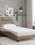 vidaXL Рамка за легло Viana без матрак капучино 100x200 см изкуствена кожа