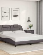 vidaXL Рамка за легло Viana без матрак сива 160x200 см изкуствена кожа