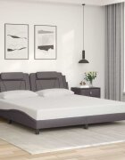 vidaXL Рамка за легло Viana без матрак сива 180x200 см изкуствена кожа