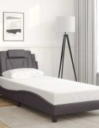 vidaXL Рамка за легло Viana без матрак сива 80x200 см изкуствена кожа