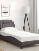 vidaXL Рамка за легло Viana без матрак сива 90x200 см изкуствена кожа