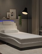 vidaXL Рамка за легло Viana с LED без матрак бяла 100x200 см