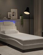vidaXL Рамка за легло Viana с LED без матрак бяла 80x200 см
