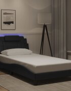 vidaXL Рамка за легло Viana с LED без матрак черна 100x190 см