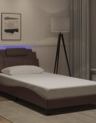 vidaXL Рамка за легло Viana с LED без матрак кафява 100x200 см