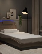 vidaXL Рамка за легло Viana с LED без матрак капучино 100x200 см