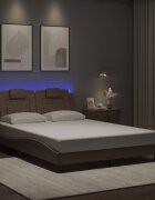 vidaXL Рамка за легло Viana с LED без матрак капучино 120x200 см