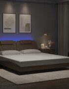 vidaXL Рамка за легло Viana с LED без матрак капучино 180x200 см