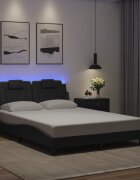 vidaXL Рамка за легло Viana с LED без матрак сива 120x200 см