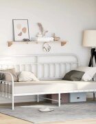 vidaXL Рамка за легло за ден Бяло 107 x 203 cm